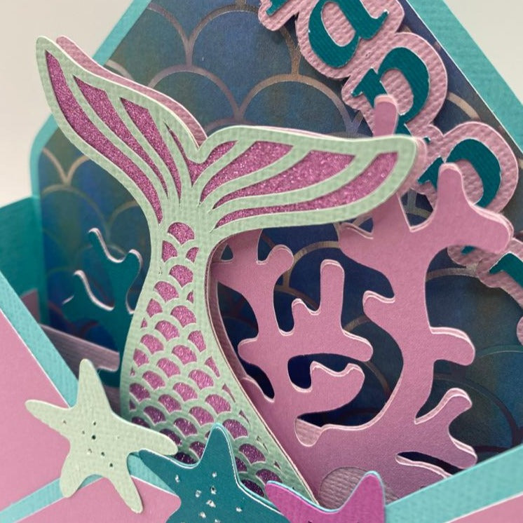 3D Mermaid Greeting Card